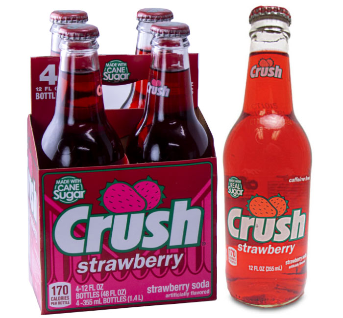 Crush Strawberry Soda with Real Cane Sugar - 12 oz