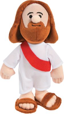 10" Religious Stuffed Jesus Character with White Robe & Sash (1 Piece)
