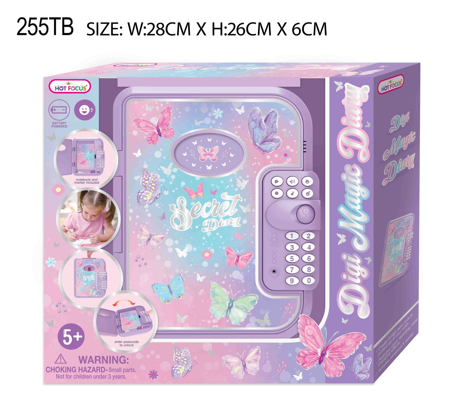 Hot Focus Digi Magic Diary Tie Dye Butterfly girls digital secret diary
