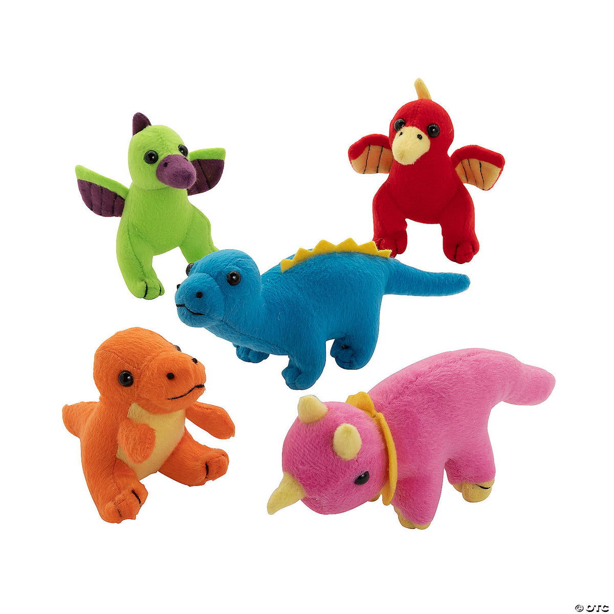 3 1/4" Dinosaurs plush - cozy and colorful (Assorted Colors, 1 Piece)