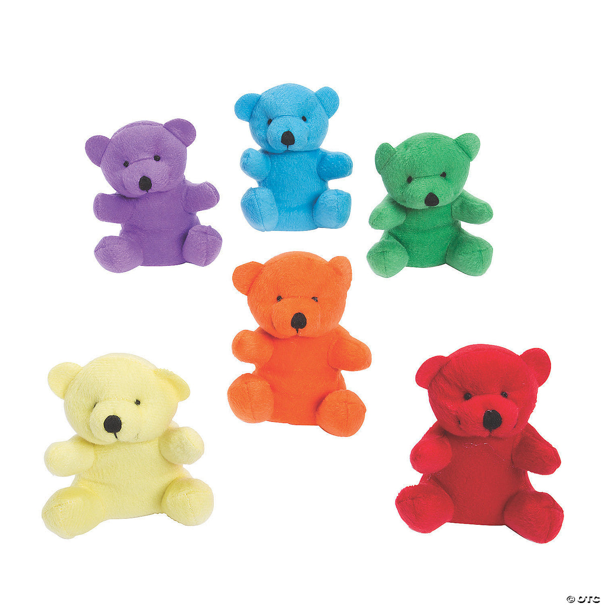 4" Mini Bright Rainbow Stuffed Bear Toy Assorted Color (Assorted Colors, 1 Piece)