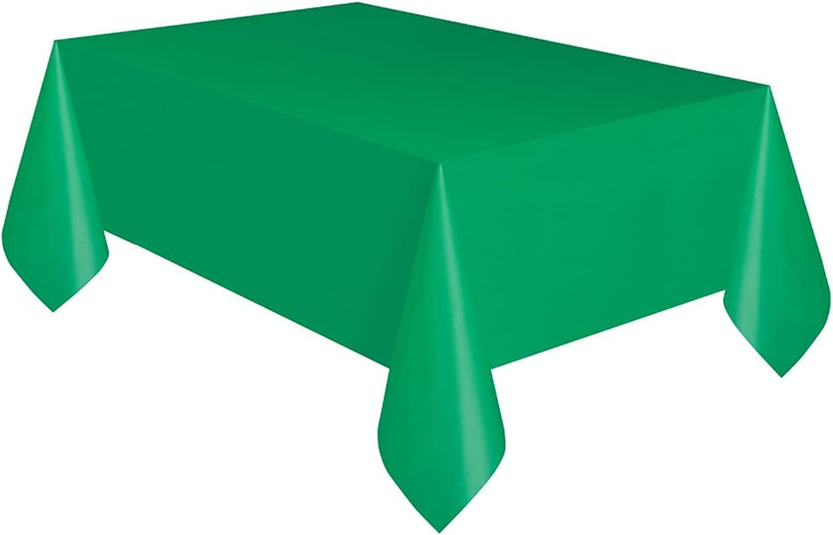 Emerald Green Solid Rectangular Plastic Table Cover (54" x 108")