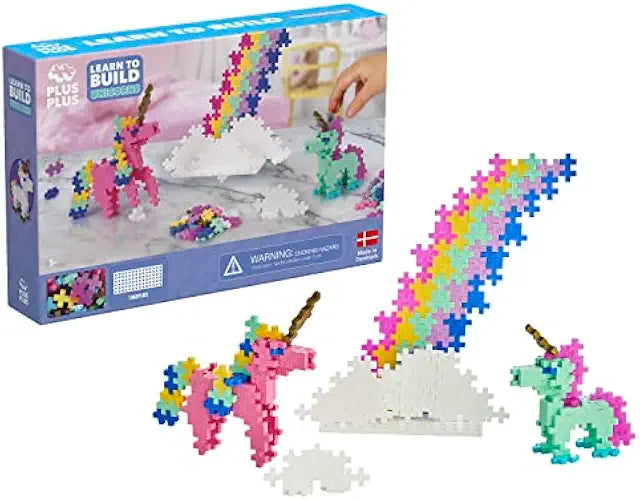 Plus-Plus Learn to Build Unicorns 275 piece interlocking building blocks STEM toy for kids
