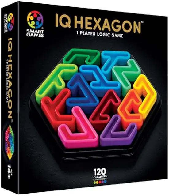 SmartGames IQ Deluxe Hexagon 120 challenges travel logic puzzle ages 14+