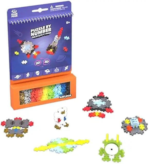 Plus-Plus Puzzle by Number activity pad space interlocking building blocks STEM toy
