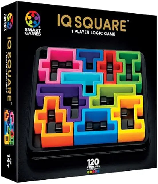 SmartGames IQ Deluxe Square 120 challenges travel logic puzzle ages 14+