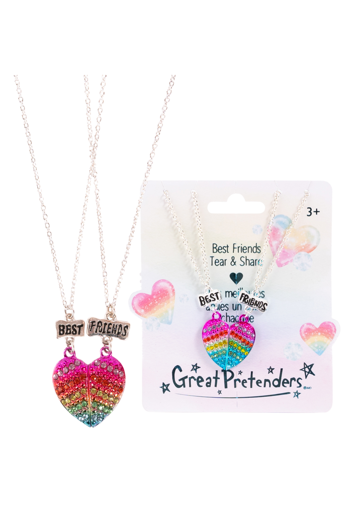 Great Pretenders Glamour Gals Tear and Share Necklaces 2pc friendship jewelry