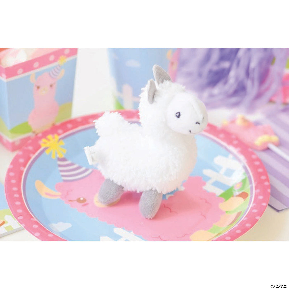 5" Fuzzy Pastel Pink, Purple & White Stuffed Llamas (Assorted Colors, 1 Piece)