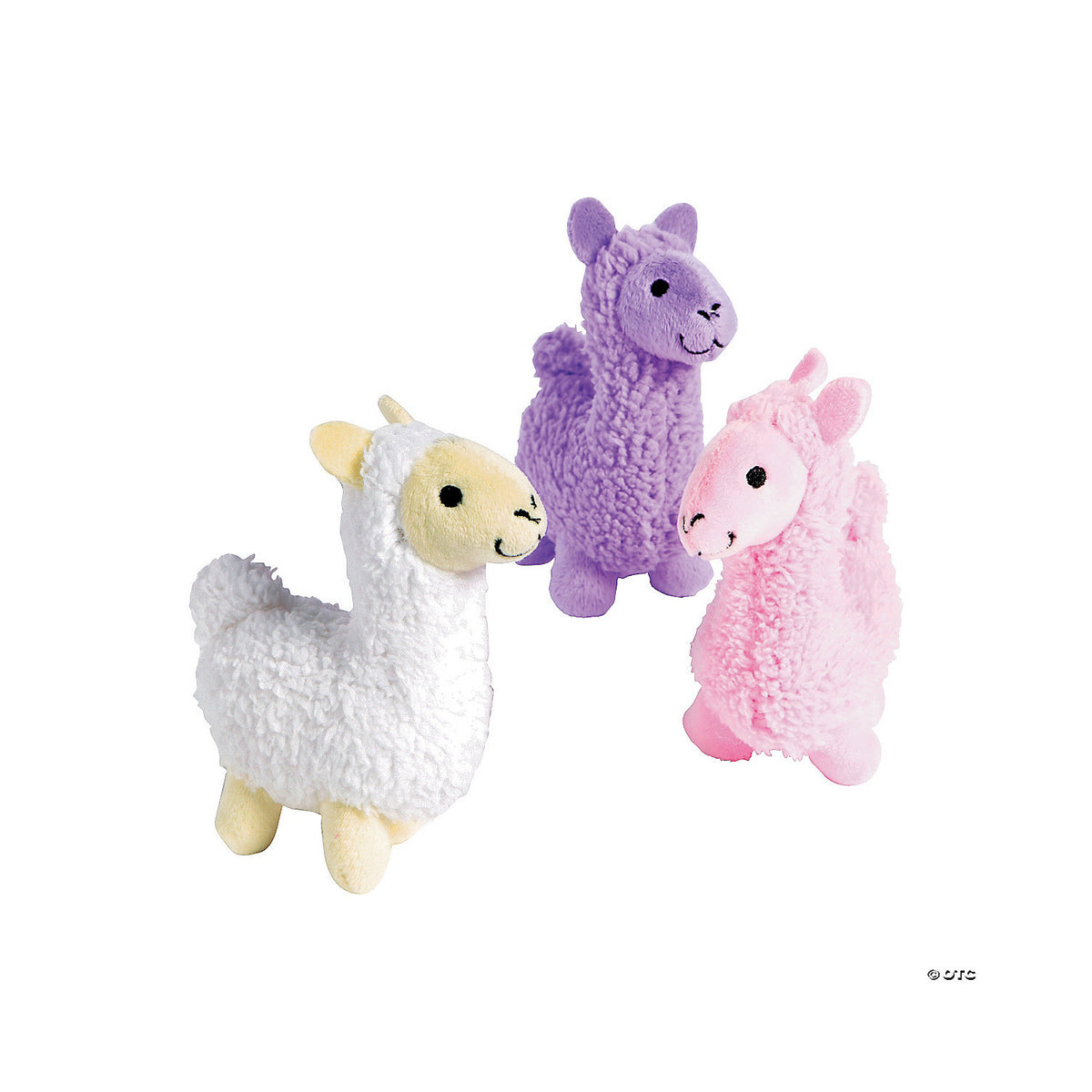 5" Fuzzy Pastel Pink, Purple & White Stuffed Llamas (Assorted Colors, 1 Piece)