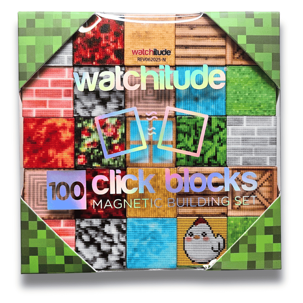 Watchitude Click Blocks 100 piece magnetic building set STEM toy kids