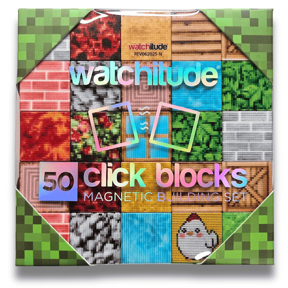 Watchitude Click Blocks 50 piece magnetic building set STEM toy kids