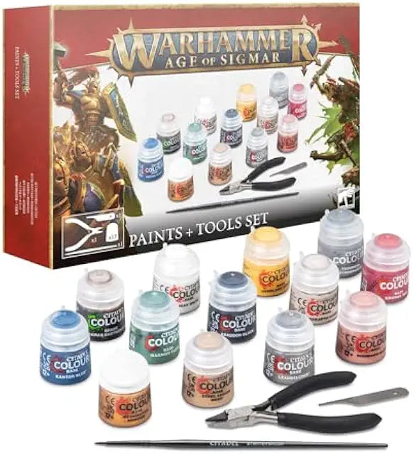 Warhammer Age of Sigmar Paints and Tools Set - Beginner Hobby Starter Kit