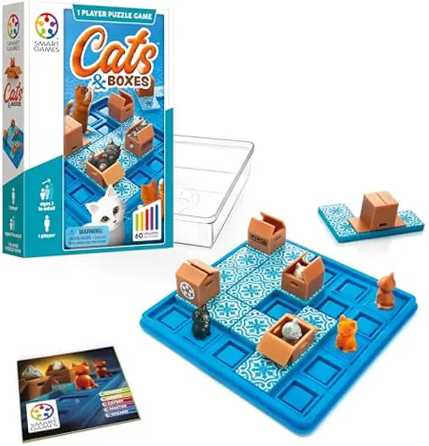 SmartGames Cats and Boxes logic puzzle game 60 challenges ages 7+