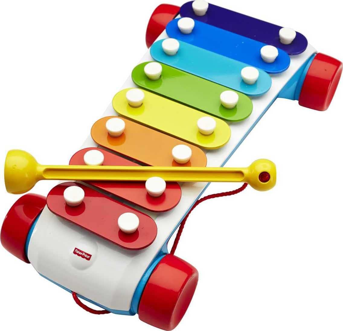 Classic Xylophone Pretend Musical Instrument with Mallet for Preschool Kids Ages 18+ Months - Fisher-Price Toddler Pull