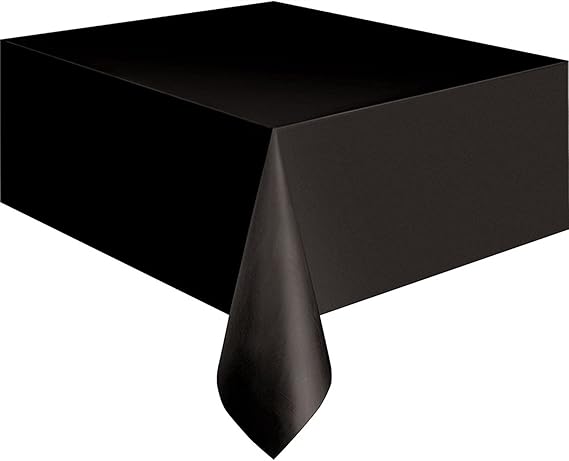 Black Solid Rectangular Plastic Table Cover (54&quot; x 108&quot;) 1 Count