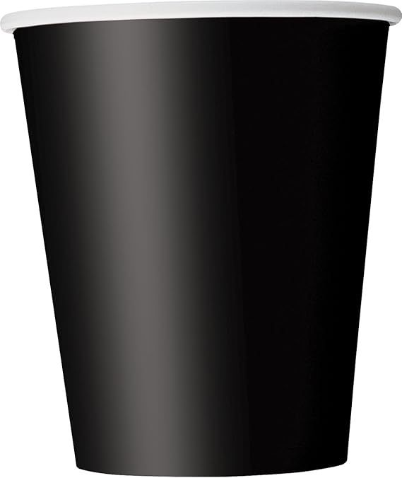 Premium Black Paper Cups - 9 oz (Pack of 8)