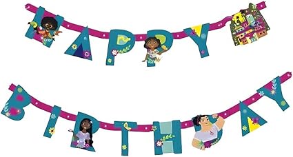 Vibrant Multicolor Disney Encanto Jointed Paper Banner - 1 Pc