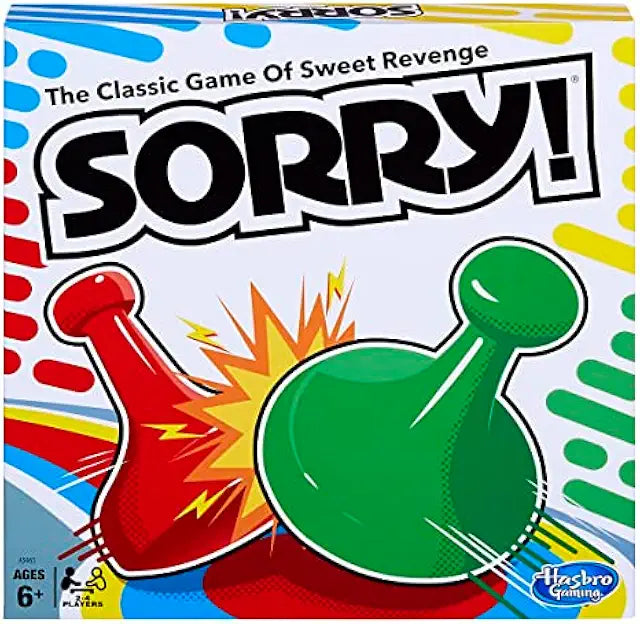 Sorry! Board Game for Kids Ages 6 and Up; Classic Hasbro Board Game; Each Player Gets 4 Pawns; Family Game | Toys & Games Christmas Large Standard-Size Non-Media