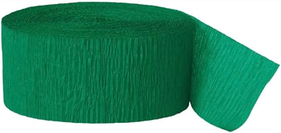 Premium Emerald Green Crepe Paper Streamer - 81 ft (1 Pc)