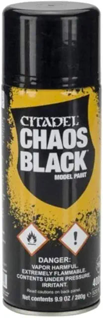 Citadel Chaos Black Primer Spray - Games Workshop Undercoat for Miniatures