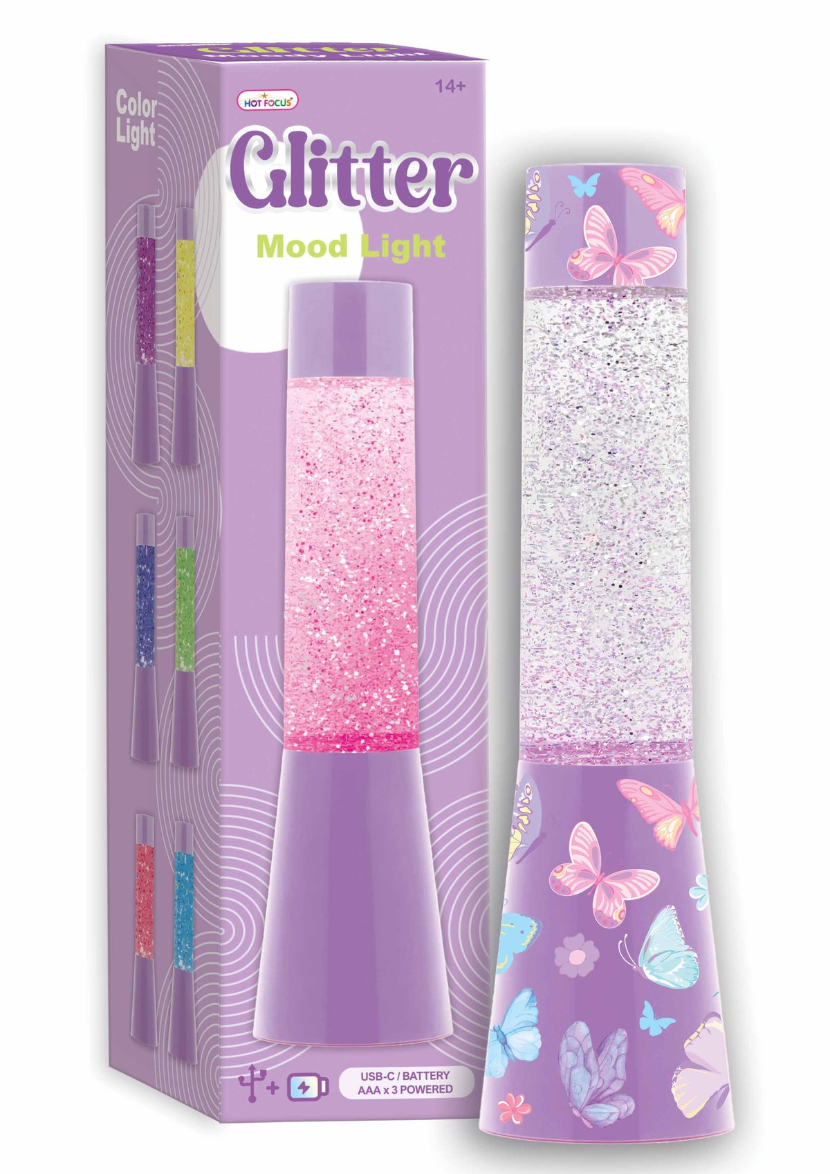 Hot Focus Glitter Mood Light Purple girls room decor night light