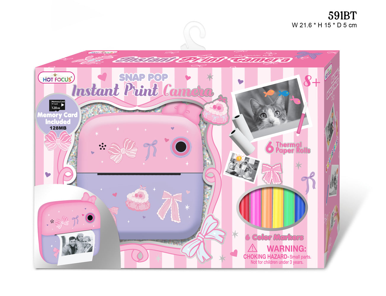 Hot Focus Snap Pop Instant Print Camera Bowtiful girls instant camera