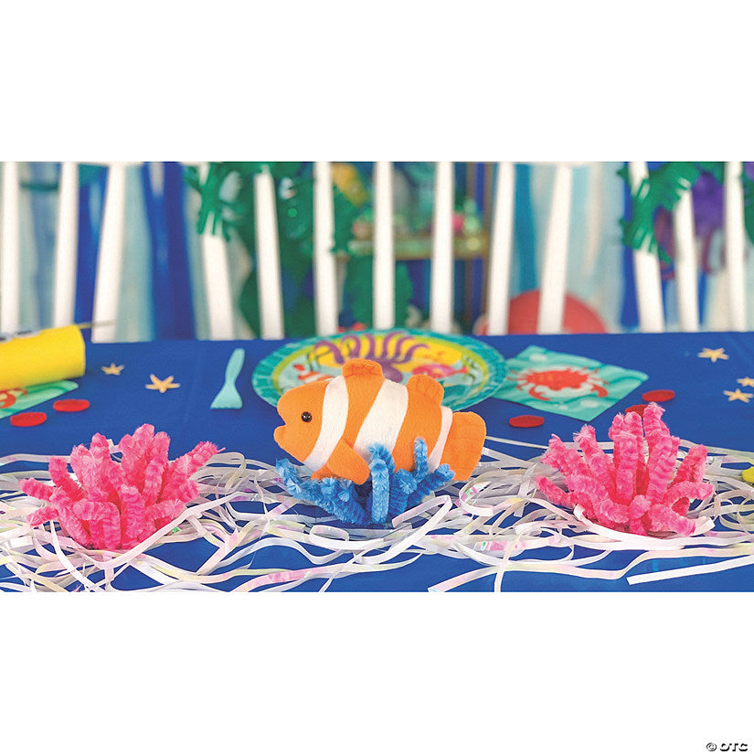 6"x4 1/2" Under the Sea Striped Clown Fish Stuffed Toys (Assorted Colors, 1 Piece)