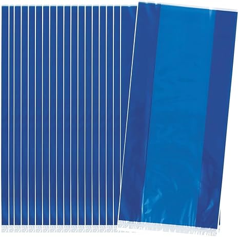 Royal Blue Cellophane Party Favor Plastic Bags - 11.5&quot; x 5&quot; (30 Ct)