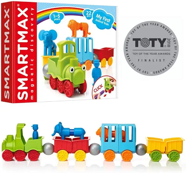 SmartMax My First Animal Train Magnetic Building Set moving train soft animals STEM ages 1-5