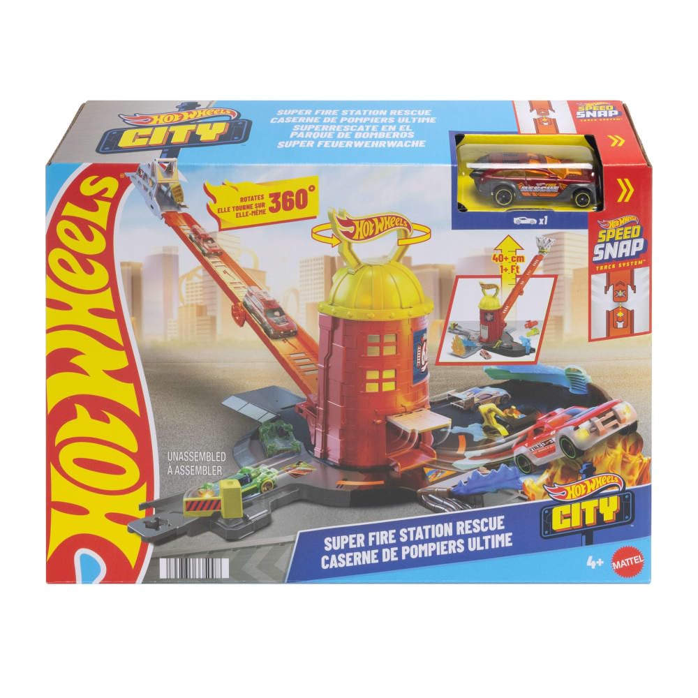 Hot Wheels City Super Fire Station Rescue Playset with Fire Truck - image 6