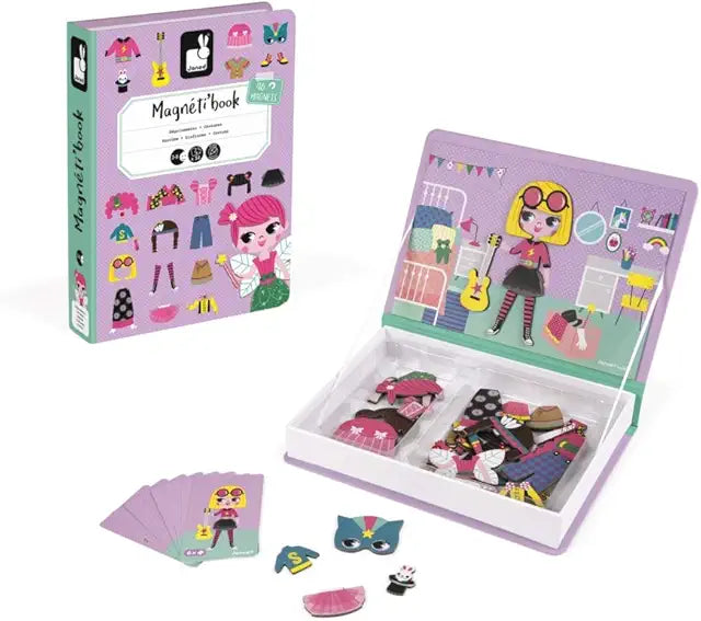 Janod MagnetiBook Girls Costumes 55 piece magnetic dress-up game kids ages 3+