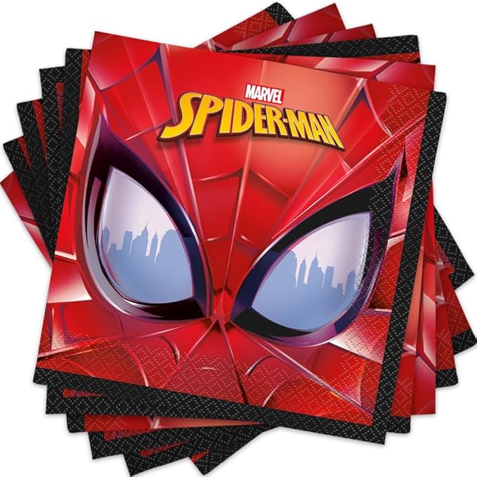 Spider-Man Luncheon Paper Napkins | 7&#39; x 7&#39;, Multicolor, 16 Pcs