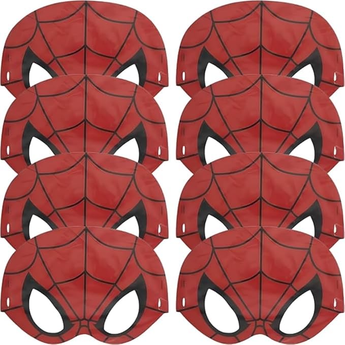 Spider-Man Party Paper Masks - Child Size, 8 Pcs