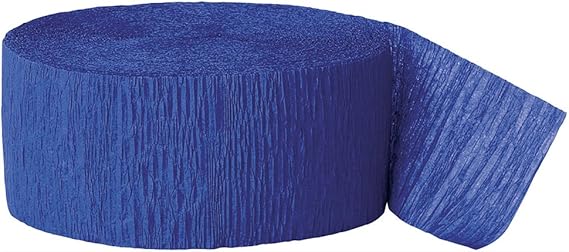 Premium Royal Blue Crepe Paper Streamer - 81 ft (1 Pc)