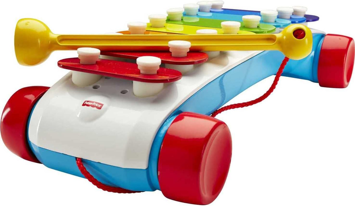 Classic Xylophone Pretend Musical Instrument with Mallet for Preschool Kids Ages 18+ Months - Fisher-Price Toddler Pull
