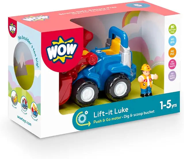 WOW Toys Lift-It Luke friction powered forklift driver figure toddler construction toy
