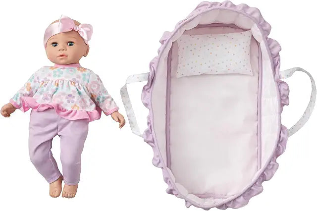 Madame Alexander 14 inch Sweet Smiles Baby Doll with Slumber Carrier playset