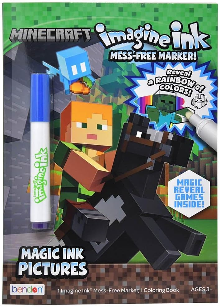 Imagine Ink Minecraft Coloring Book - Mess Free Marker