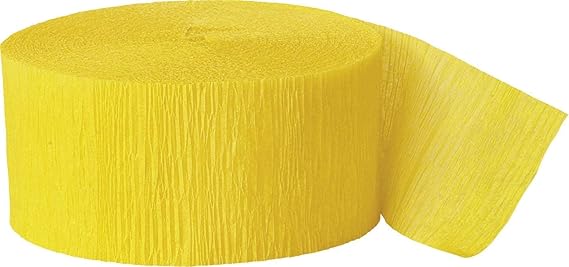 Yellow Crepe Crepe Paper Roll Streamer - 81 ft (Pack Of 1)