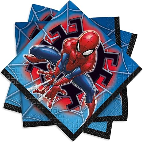 Spider-Man Beverage Paper Napkins | 5&#39; x 5&#39; | 16 Pcs