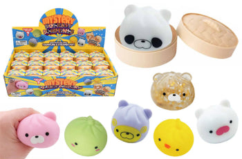 Mystery Squishy Dumpling (Animal Faces) 2" - Find the Gold Glittery One!