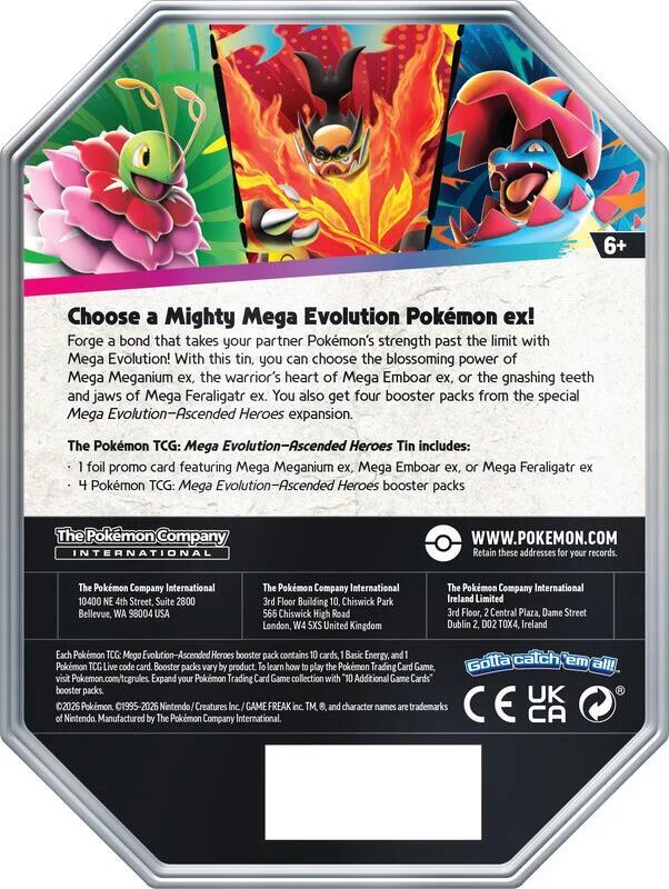 Pokémon TCG: Mega Evolution—Ascended Heroes Tin (Assorted Styles)