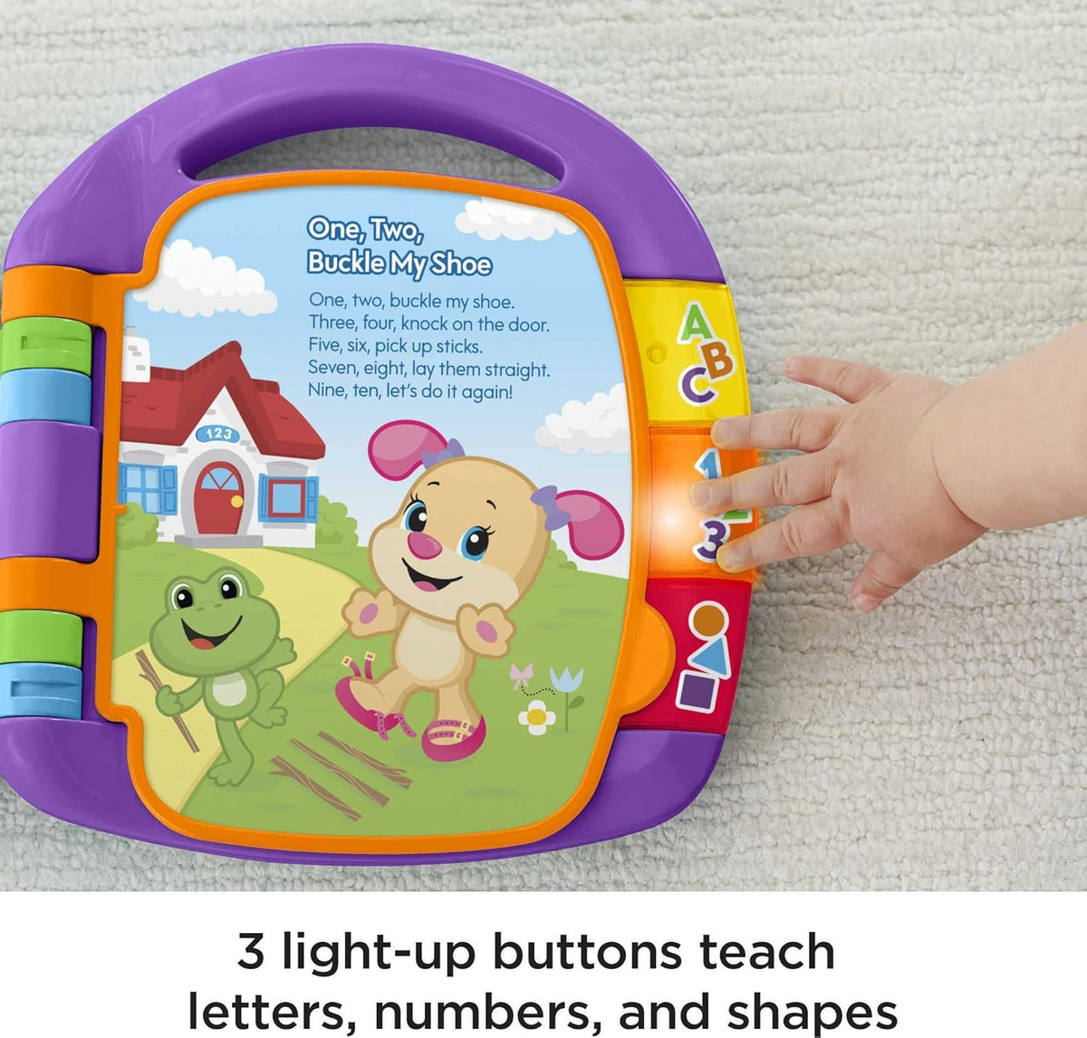 Learning Toy Laugh & Learn Storybook Rhymes Musical Book with Lights & Sounds for Infants Ages 6+ Months - Fisher-Price Baby