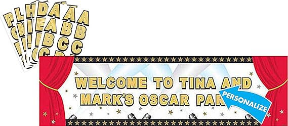 Hollywood Personalized Giant Sign Banner Kit, Pack of 1, Multicolor