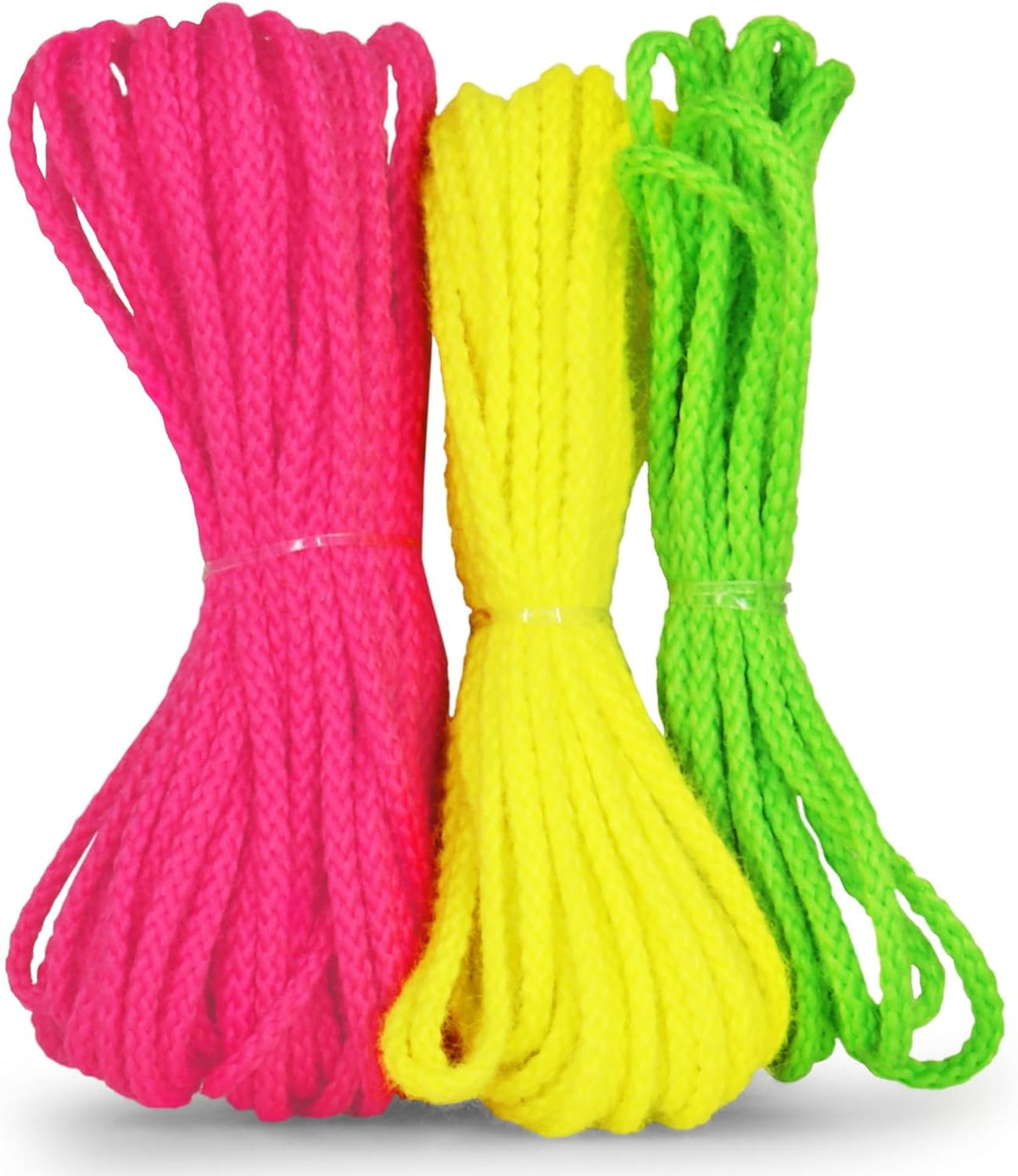 ZipString Replacement Strings - Pack of 3 - Highly Fluorescent Fidget Toy Ropes - Green, Yellow & Pink - Short, Medium & Long Sizes - As Seen on Shark Tank - Device Not Included
