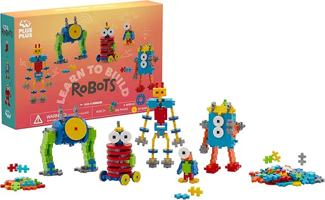 Plus-Plus Learn to Build Robots 250 piece interlocking building blocks STEM toy for kids
