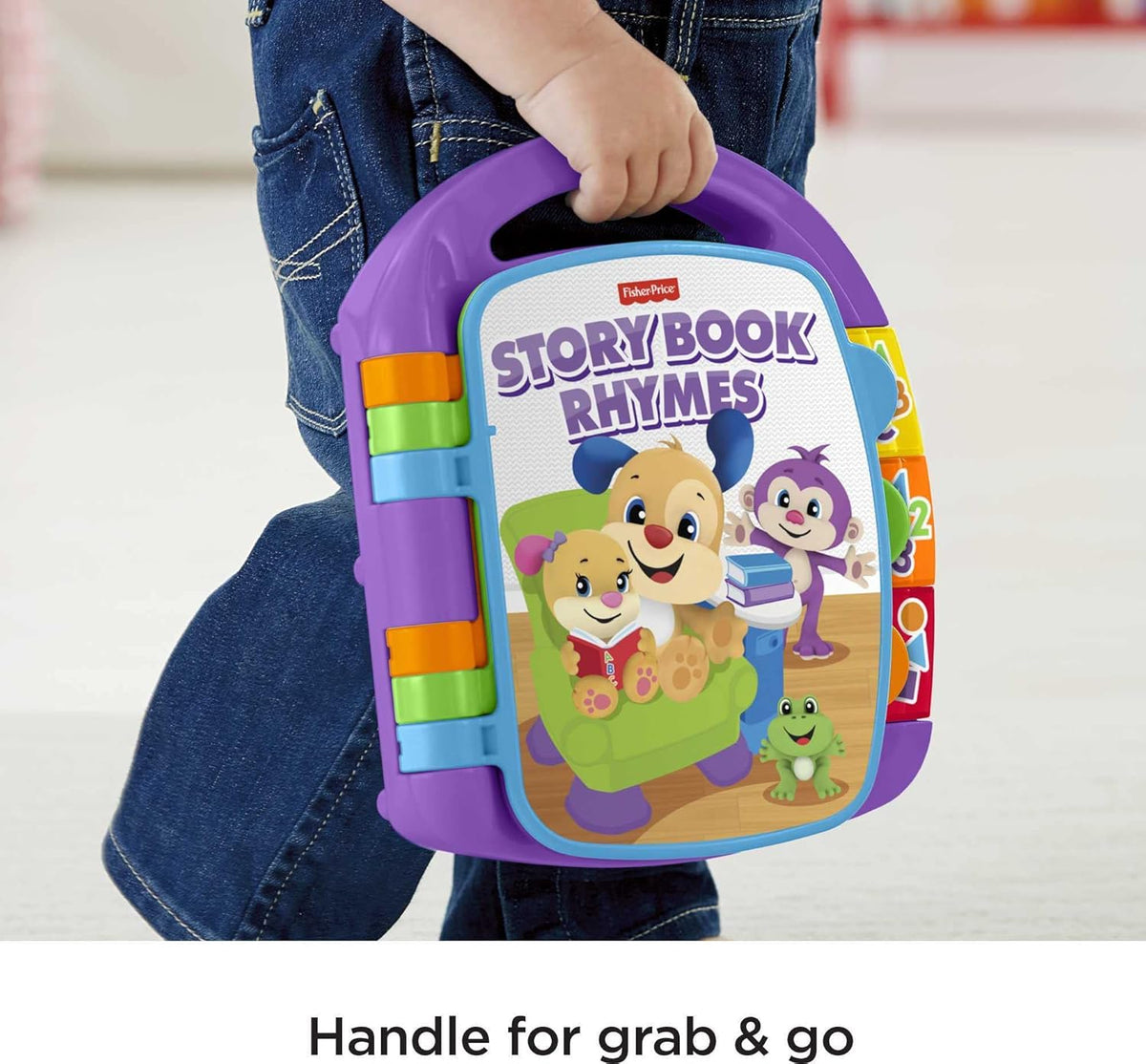 Learning Toy Laugh & Learn Storybook Rhymes Musical Book with Lights & Sounds for Infants Ages 6+ Months - Fisher-Price Baby