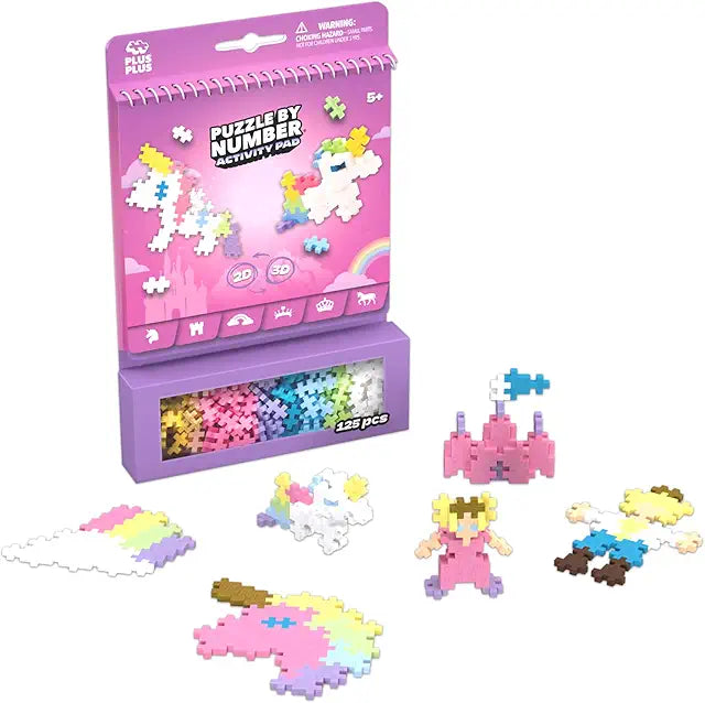 Plus-Plus Puzzle by Number activity pad fairytale interlocking building blocks STEM toy