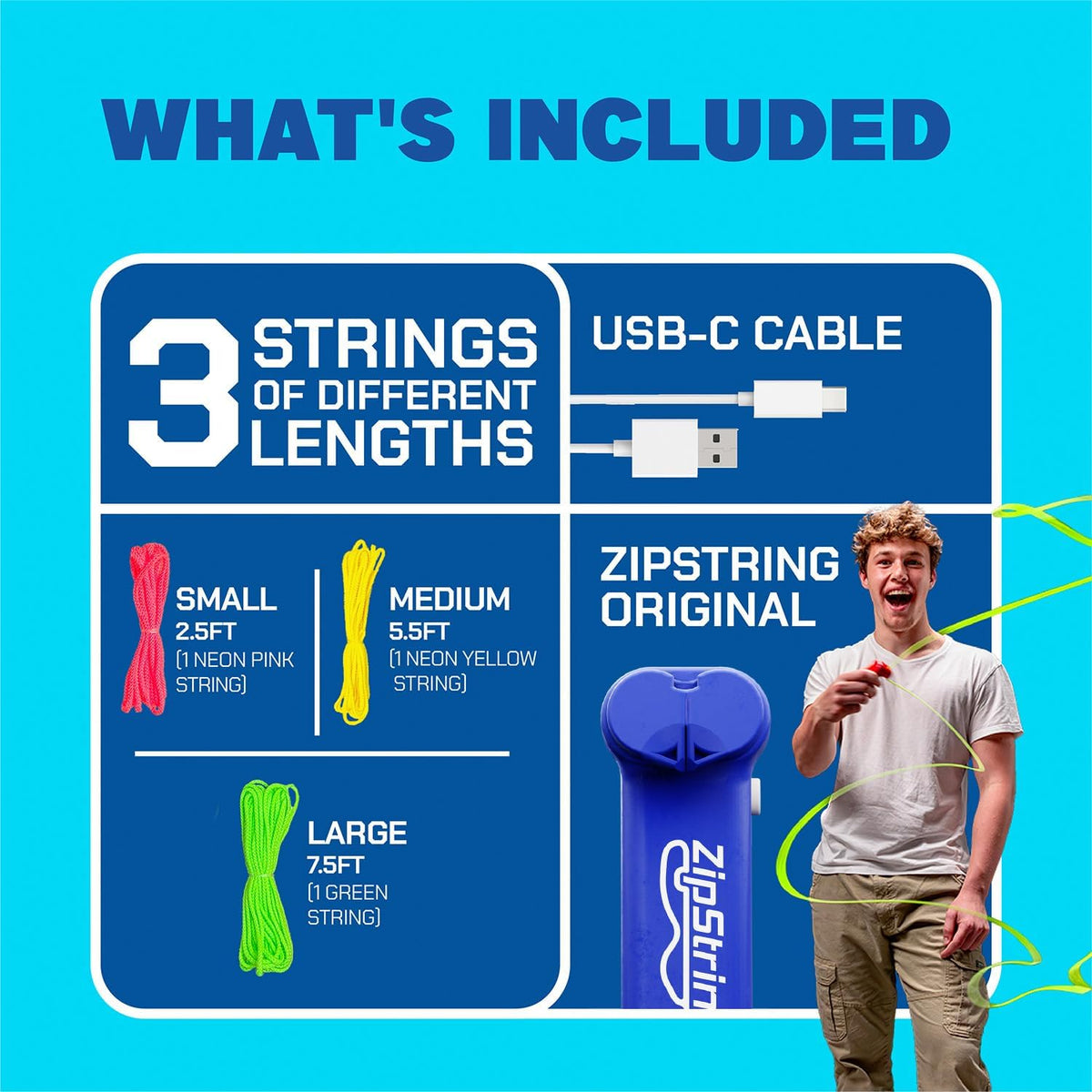ZipString Original - As Seen on Shark Tank - Classic Rope Launcher Toy, Perfect for Kids & Adults - Fly a String Loop in The Air for Endless Tricks & Fun, Wonderment Awaits - Fidget Toy STEM Toy
