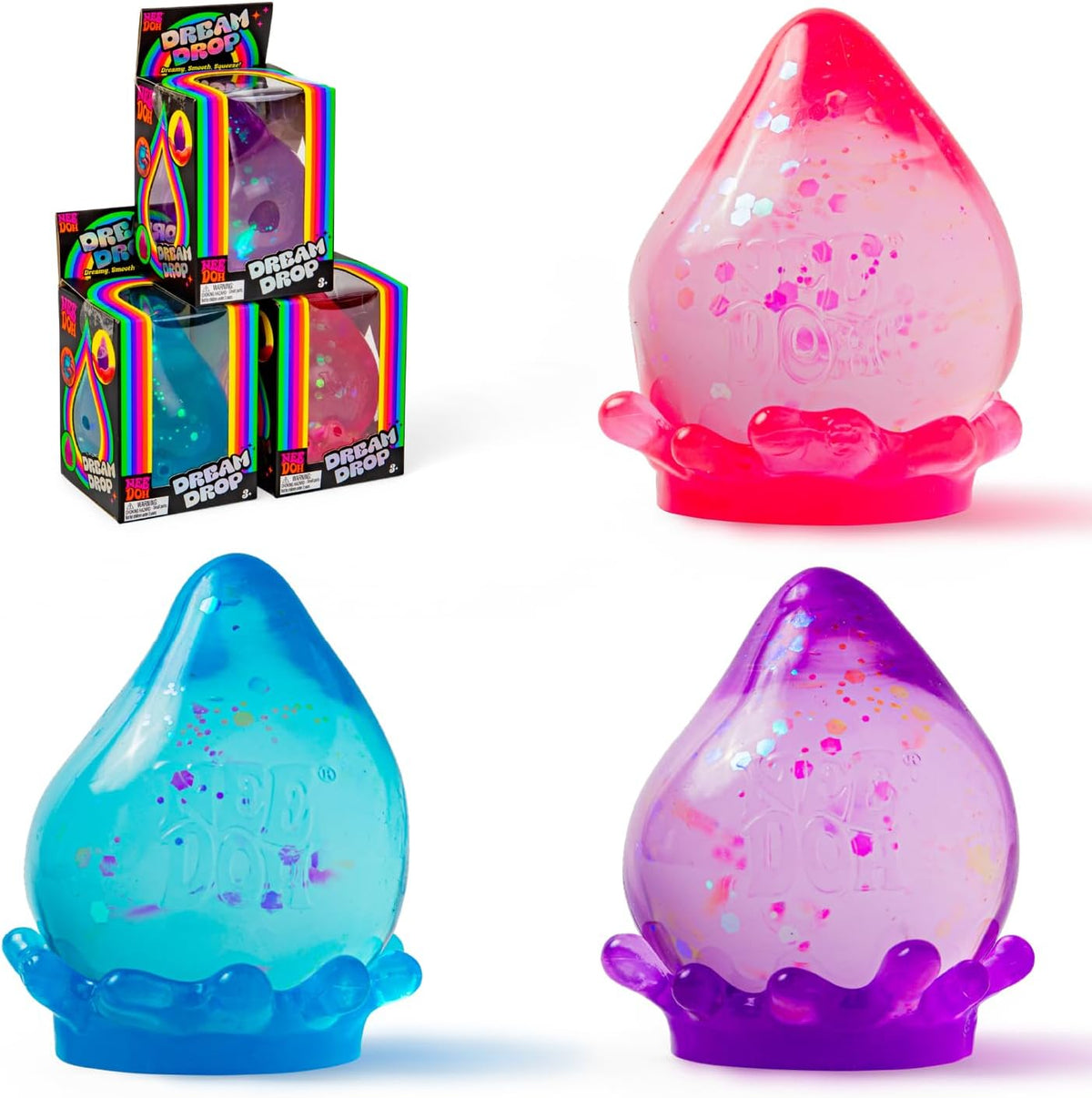 Schylling NeeDoh Dream Drop - Sensory Squeeze Toy (3" Tall)